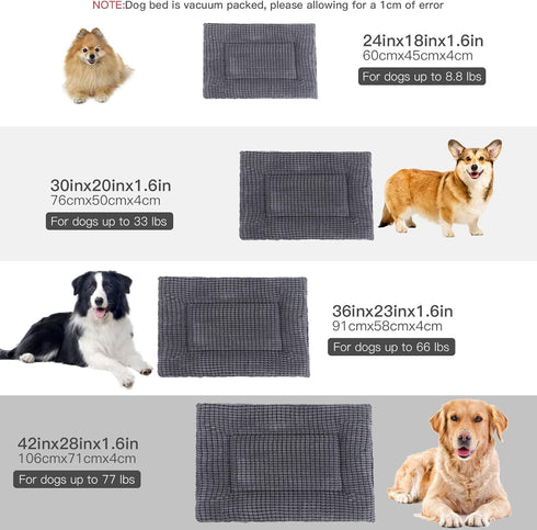 BVAGSS Dog Bed Mat,Reversible Dog Crate Pad, Memory Foam Dog Beds, Soft Warm Pet Cushion for Small Medium Dogs, Washable Pet Sleeping Mattress Ken...