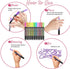 Double Line Outline Markers, 24 Colors Self-Outline Metallic Markers Super Squiggles Shimmer Outline Marker Set for Drawing, Birthday Greeting Car...