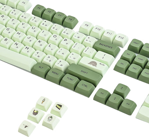 Guffercty kred GTSP XDA Profile Japanese Keycaps 60 Percent PBT 122 Key Green Keycaps Set for Cherry MX Covers Tenkeyless 60% 65% Gaming Keyboard ...