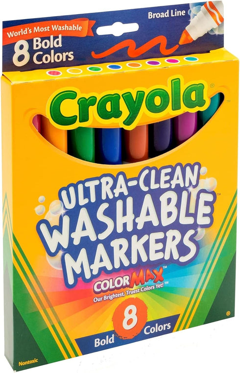 Crayola 8 Ct Bold Broad-Line Washable Markers...