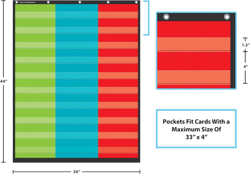 3 Column Pocket Chart (34" x 44"), TCR20324...