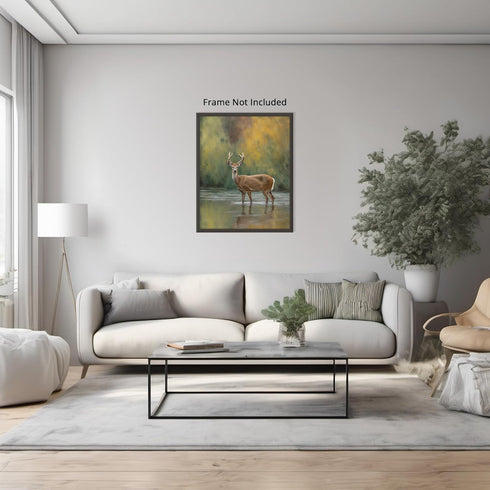 Posterizer 1 pcs- Oil painting style print of a deer-Art for Animal Lovers-Landscape & Nature Art- Gift for Men Women Entrepreneur Teens-Living Ro...