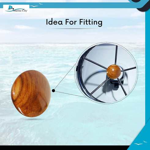 MARINE CITY Genuine Teak Center Cap Wood Durable Strong Centre Cap (2-3/4 inches) for Marine Destroyer Steel Wheels Marines Boats Yachts Hardware ...