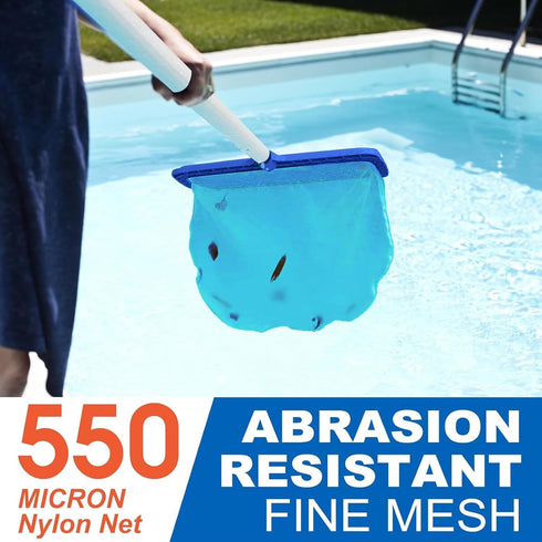 Professional Pool Net, Upgraded Self-Repair Heavy Duty Nylon Mesh, Pool Skimmer Net with Extra Wide Scoop Edge, Pool Nets for Cleaning Leaves, Deb...