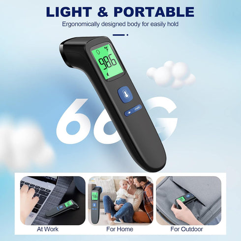 Non-Contact Thermometer for Adults and Kids, FSA eligible, Accurate & Easy to use Baby Thermometer, 1 Second Result, Mute Mode, Color-Coded Screen...