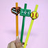 30PCS Sports Different Pencil Topper Decoations Cute PVC Pencil Toppes Lovely Black Clip Pencil Decoration Accessories for Pupil/Junior Students G...