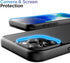 ENCASED Privacy Case Designed for iPhone 15 Pro (2023) Flexible Slim-fit Grip Cover with Anti-Spy Screen Protector, 9H Tempered Glass (Black)......