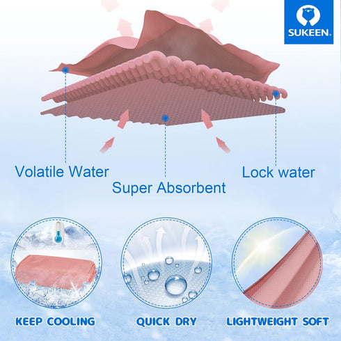 Sukeen Mini Cooling Towel(31 "x9),Kids Cooling Towel,Ice Towel,Soft Breathable Chilly Towel,Microfiber Towel for Boys and Girls Shool,Sport,Runnin...