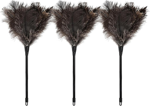Ostrich Feather Duster – Reusable, Anti-Static Design for Cleaning Delicate Items, Antiques, Electronics, and More, 3-Pack, 15-Inch – Perfect for ...