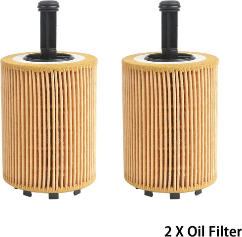 Oil Filter Compatible with Audi A3 VW Beetle Bora CC Eos Golf Jetta Passat Eurovan Replaces# HU 719/7 X, 045115466, 071115562 (2Pcs)...