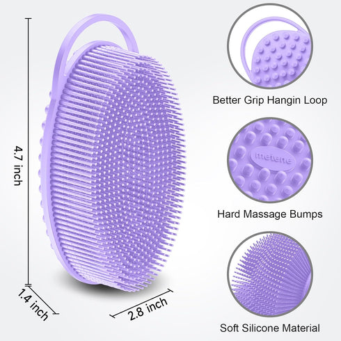 Metene Silicone Body Scrubber, Exfoliating Body Scrubber for Use in shower,Lathers Well, Long Lasting, Soft Body Scrubber for Shower and Bath Skin...
