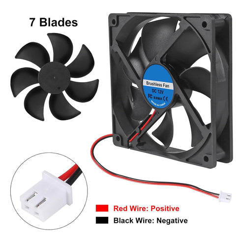 2Pcs DC 12V 12025 Cooling Fan 120x120x25mm 12cm 120mm Computer Case Fan DC 12V Cooling Fan for Fan Server Chassis Power Inverter PC Cooling Fan 2P...