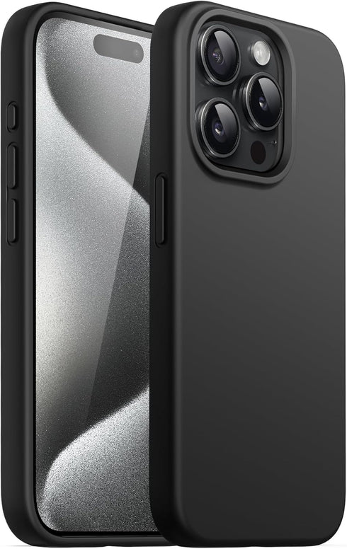 JETech Silicone Case for iPhone 15 Pro Max 6.7-Inch, Silky-Soft Touch Full-Body Protective Phone Case, Shockproof Cover (Black)......
