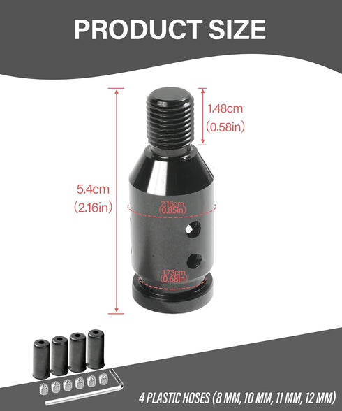 YAKEFLY Universal Gear Shift Connector, Aluminum Automatic Shifter Adapter, Non-Threaded Manual Gear M12x1.25 (Black)...