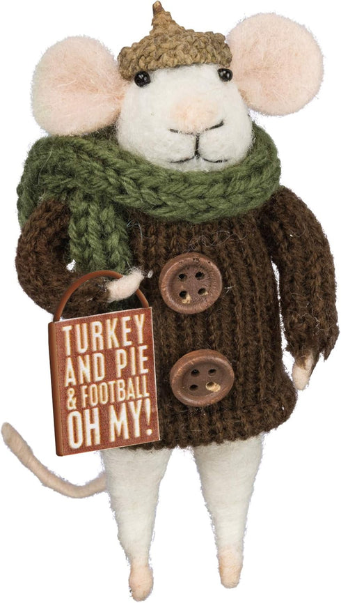 Primitives by Kathy PBK Fall Decor - Turkey and Pie Thanksgiving Mouse...