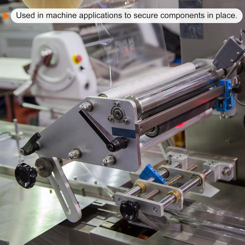 6pcs Adjustable Clamping Lever Handles M8 x 60mm Male Thread Bolt Knobs Rotating Screw Locking Quick Release Ratchet Push Button Handle, Black...