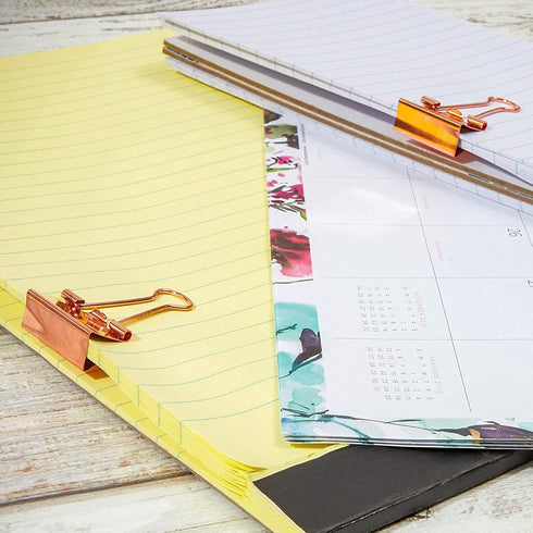 Bright Creations Rose Gold Binder Clips (Medium, 1 in, 50 Pack)...