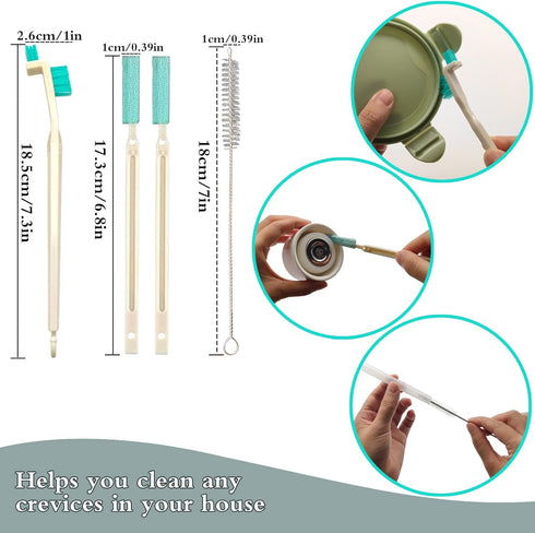 18 Pcs Small Household Cleaning Brushes by ELEMGULY,Deep Detail Crevice Brush Set for Hole, Gap, Corner, Space, Micro Crevice Scrub Cleaner Tool f...