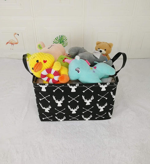 KUNRO Rectangle Toy Bin Waterproof storage organizer for Nursery Hamper Home decor Closet Kids Bedroom Laundry Baby Gift Shelf Baskets(Deer)...