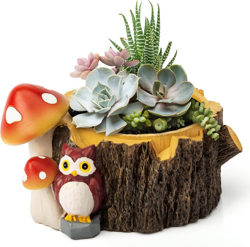 Owl Succulent Planters Flower Plant Pots for Plants with Drainage Hole?Planter Pots for Indoor Plants/Succulent/Cactus,Indoor Planter for Home Off...