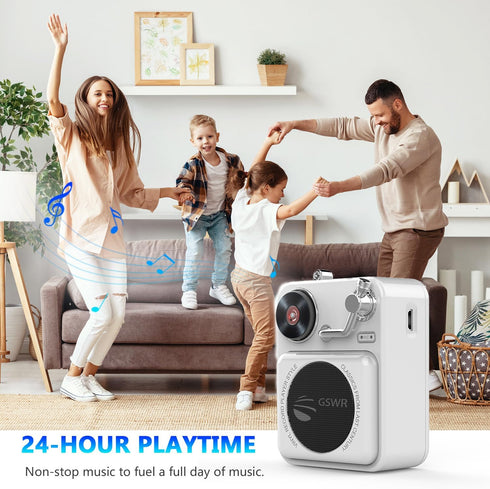 Portable Outdoor Mini Bluetooth Speaker Retro Atomic Phono Speaker Speaker with Clear Sound, White Suitable for Hiking, Cycling, Travel, Suitable ...