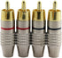 4Pcs RCA Plugs Speaker Plugs, Gold Plated RCA Plug Solderless Male Plug Screws Audio Video in-Line Jack Cable Connector Adapter 2Pcs Black and 2Pc...