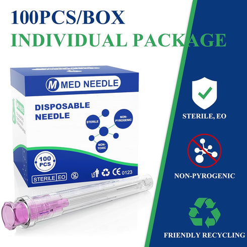 100Pcs 18G 1.5 Inch (38MM) Luer Lock Needle Scientific Lab Tools for Measuring, Refilling Ink, Industrial and Crafts Individually Packed...