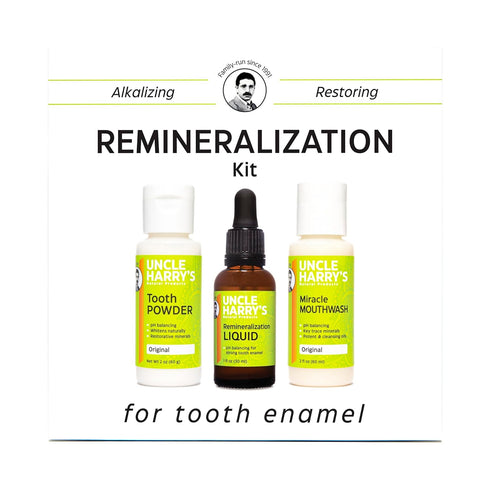 Uncle Harry's Natural Remineralization Kit for Tooth Enamel & Mineral - 3 Products Strengthen Weak Enamel & Correct Oral Care Issues (1 kit)...