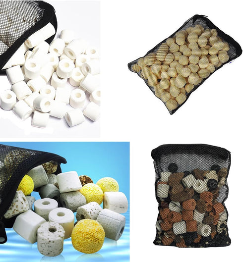 Aquarium Filter Media Bags Black with Zipper, Mesh Reusable Bags for Aquarium Filter Media 15 Pcs(15x10cm/6 x 4")...