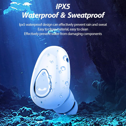 Wireless Mini Single Earbud Mini Single Bluetooth Headphones Invisible Earbuds Wireless Headphones for Small Ear Bluetooth Earpiece with Mic Singl...