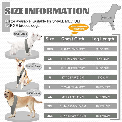 ROZKITCH Dog Surgery Recovery Sleeve Front Right Left Leg, Pet Prevent Licking Wound Elbow Brace Protector, Dog Recovery Suit Cone Collar Alternat...