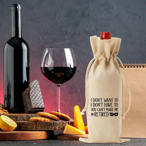 PKW 1pcs Funny Retirement Wine Bag, Retirement Gift for Woman Men Wine Bag, Retirement Gifts for Teachers Coworkers Boss Nurse Colleagues Best Fri...