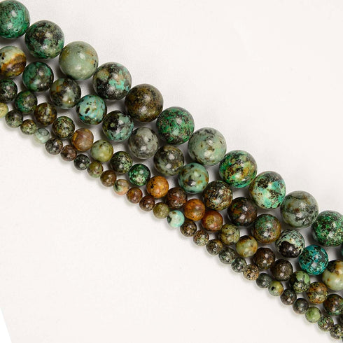 200pcs 4mm African Turquoise Loose Beads for Jewelry Making, Natural Semi Precious Beads Round Smooth Gemstones Spacer Beads Charms for Necklaces ...