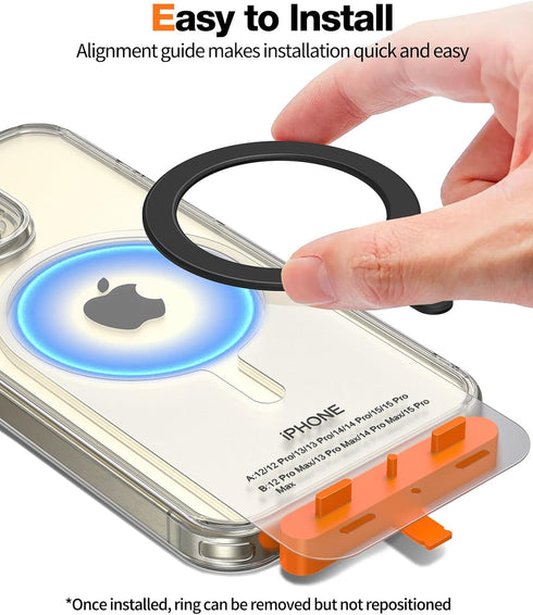 MagSafe Sticker Magnet Adapter Ring - Universal Magnetic Conversion Kit for iPhone, Samsung, Pixel, Kindle (1 Pack, Black)...