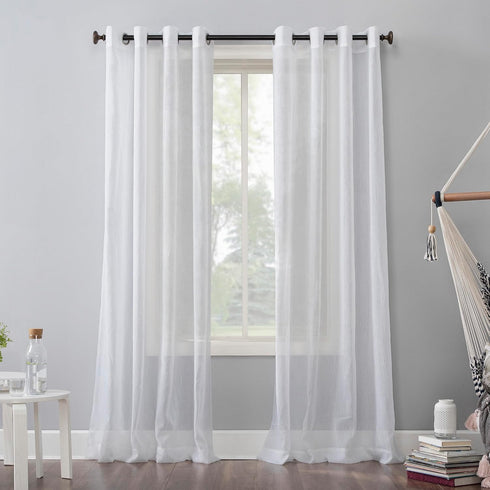 No. 918 Erica Crushed Sheer Voile Grommet Curtain Panel 84.00" x 51.00"...