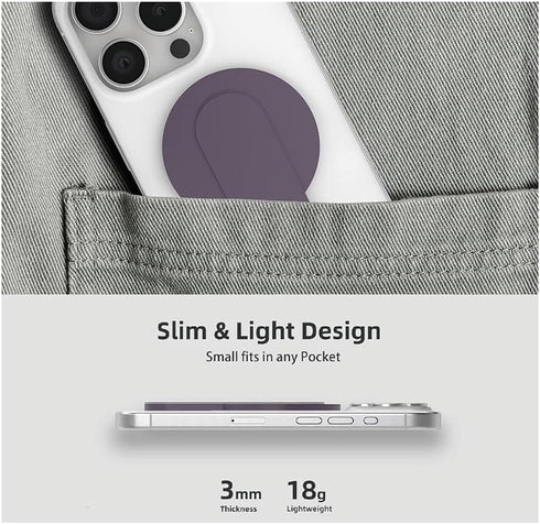 Momostick Mag-FLATSTICK, Magnetic Finger Grip with Stand, Phone Loop, and Finger Holder - iPhone Accessory Compatible with Most Smartphones - Matt...
