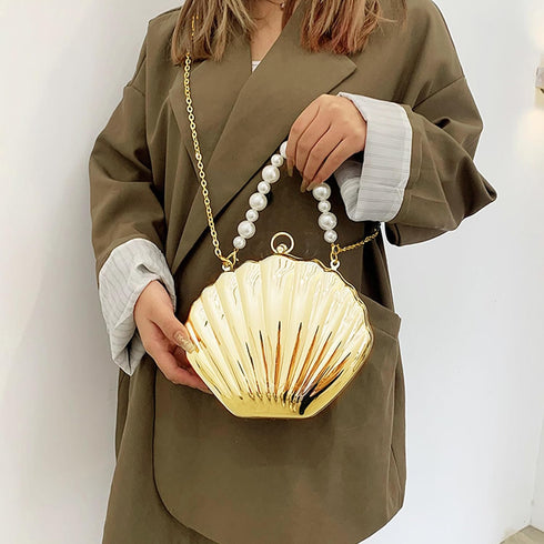 Women Mini Seashell Evening Clutch Top-Handle Bag Cross-body Bag...