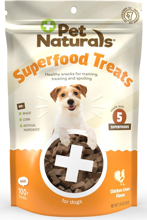 Pet Naturals Superfood Dog Treats with Blueberry and Kale - No Corn, Wheat or Artificial Ingredients - Healthy Snacks for Good Behavior and Traini...