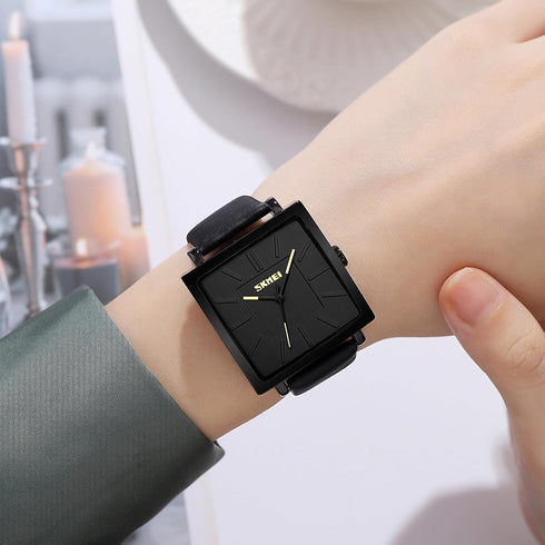Minimalist Square Watches for Women, Waterproof Womens Leather Watch, Analog Women's Wrist Watches Quartz Ladies Watches for Small Wrists Thin Wat...