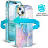 Case for iPhone 15 Case Built with Screen Protector, Lightweight and Stylish Full Body Shockproof Protective Rugged TPU Marble Case for Women/Girl...