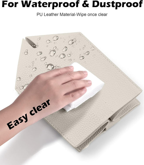 Tissue Box Cover for PU Leather, Modern Simple Solid Color Holder Square Tissue Bag, Ideal for Bathrooms,Office,Car,Outdoor Tent,Dining Table,5"X5...