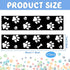 59.1 Feet Pet Paw Bulletin Board Border Classroom Decorations Black and White Puppy Boarders for Bulletin Board Paw and Bone Print for Walls Desks...