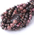 45PCS 8MM Natural Black Line Rhodochrosite Stone Beads Energy Healing Beads for DIY Jewelry Bracelet Necklace Making for Jewelry Making15Inch...