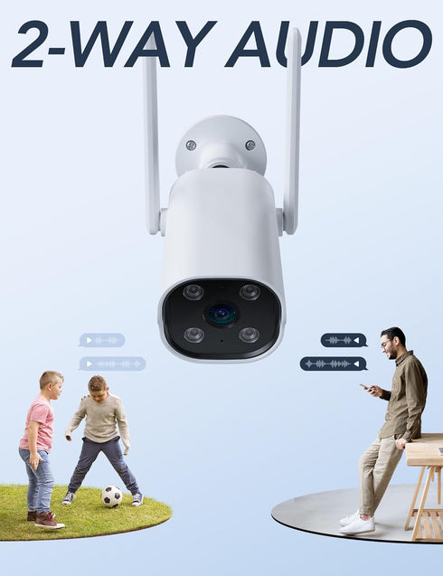 GNCC Outdoor Camera, 2K Cameras for Home Security Outside, Home Security Cameras, Motion Detection, Night Vision, 24/7 Recording, 2 Way Audio, Wat...