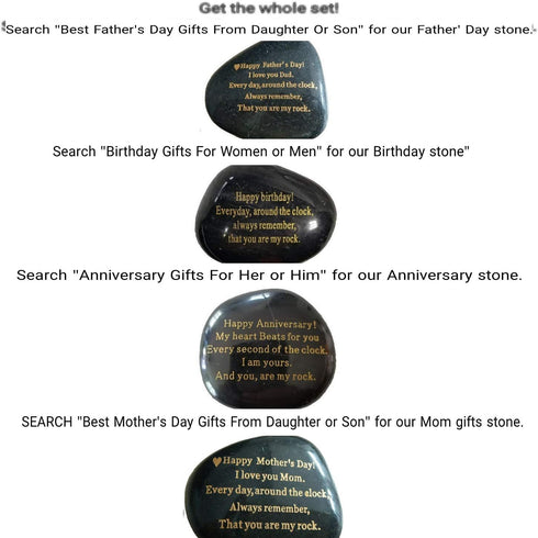 Long Distance Relationships Gifts, "No matter how far you are, Everyday around the clock, always remember, that you are my rock." Engraved rock, F...