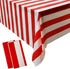 peony man 2 Pieces Red and White Striped Tablecloth Plastic Stripe Table Cover Carnival Circus Tablecloths Waterproof Rectangle Tablecloth for Hol...