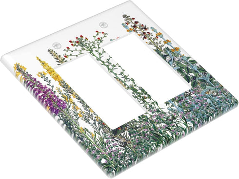 Light Switch Cover Decorative 2 Gang Double Rocker Switch Plate Covers Flora Graeca Greek Herbs Wall Plates for Light Plates Switch Covers for Roo...