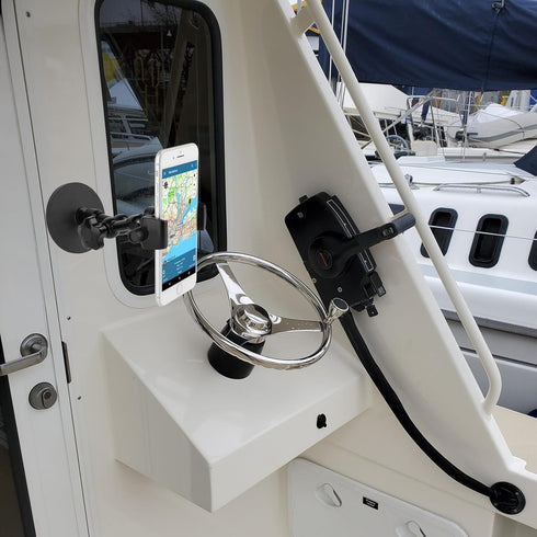 Magnetic Phone Holder,Heavy Duty Phone Mount for Truck/Tractor/Forklift/Boat/Motor Vehicles,Fit 3.5~7.5" iPhone/Nexus/Smartphone,360°Adjustable Ar...