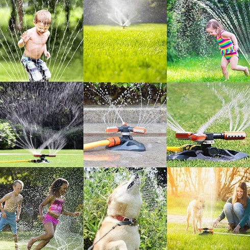 Garden Sprinkler, Automatic 360 Degree Rotation Lawn Sprinkler, Large Area Coverage, Multipurpose Yard Sprinklers for Plant Irrigation and Kids Pl...