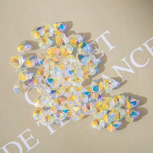 LONGWIN 60pcs AB Heart Shaped Crystal Beads 10mm Top Drilled Adabele Austrian Glass Pendants Beads Charms for DIY Project Earring, Necklaces, Brac...